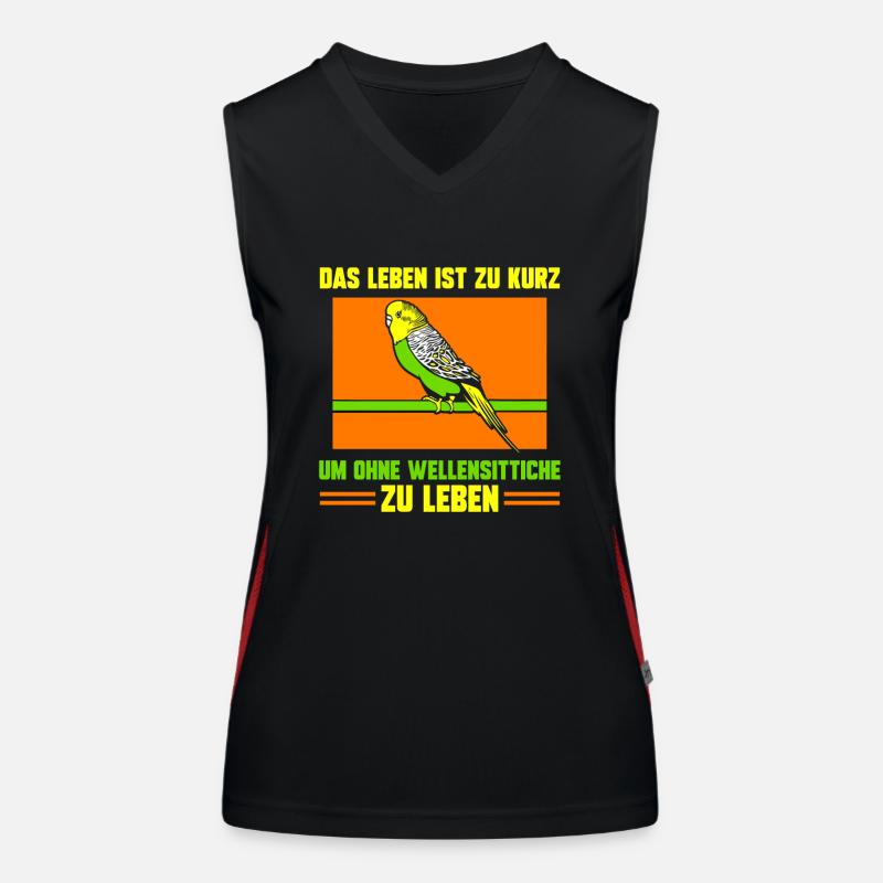 Das Leben ist zu kurz um ohne Wellensittiche Funktionelles Kontrast-Tank Top für Frauen