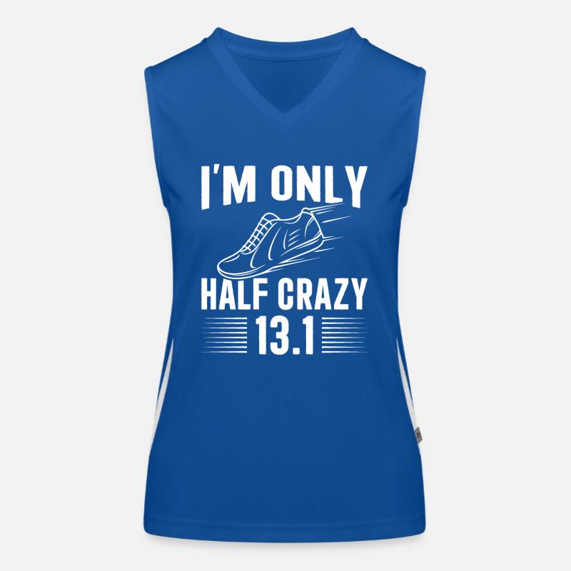 I'm only half crazy 13.1 Half Marathon Funktionelles Kontrast-Tank Top für Frauen