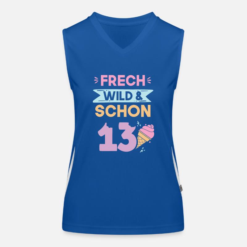 13 Jahre Geburtstag Junge Mädchen Eis essen Funktionelles Kontrast-Tank Top für Frauen