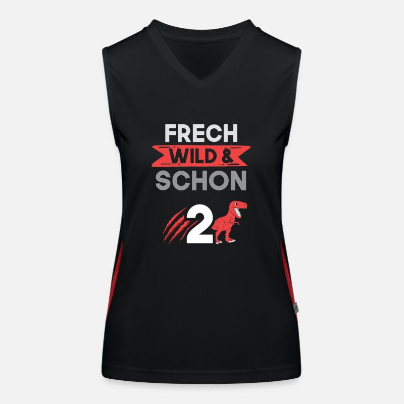 2 Jahre Geburtstag Junge Mädchen T Rex Dino Funktionelles Kontrast-Tank Top für Frauen