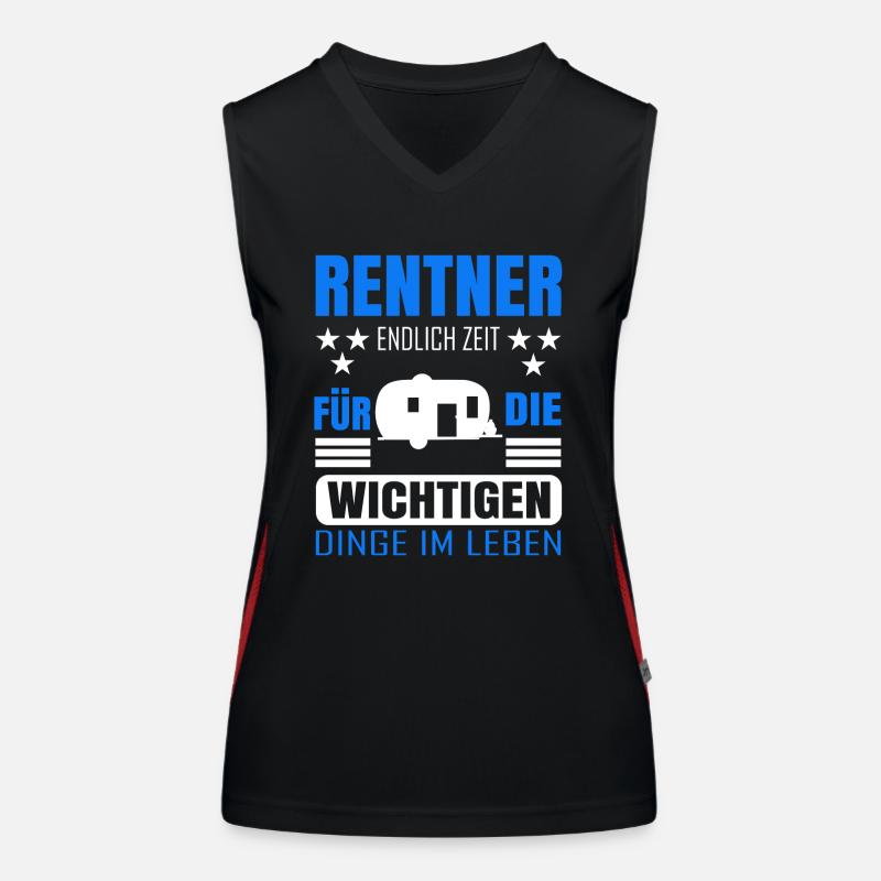 Rentner Rente Rentenbeginn Camping Camper Funktionelles Kontrast-Tank Top für Frauen