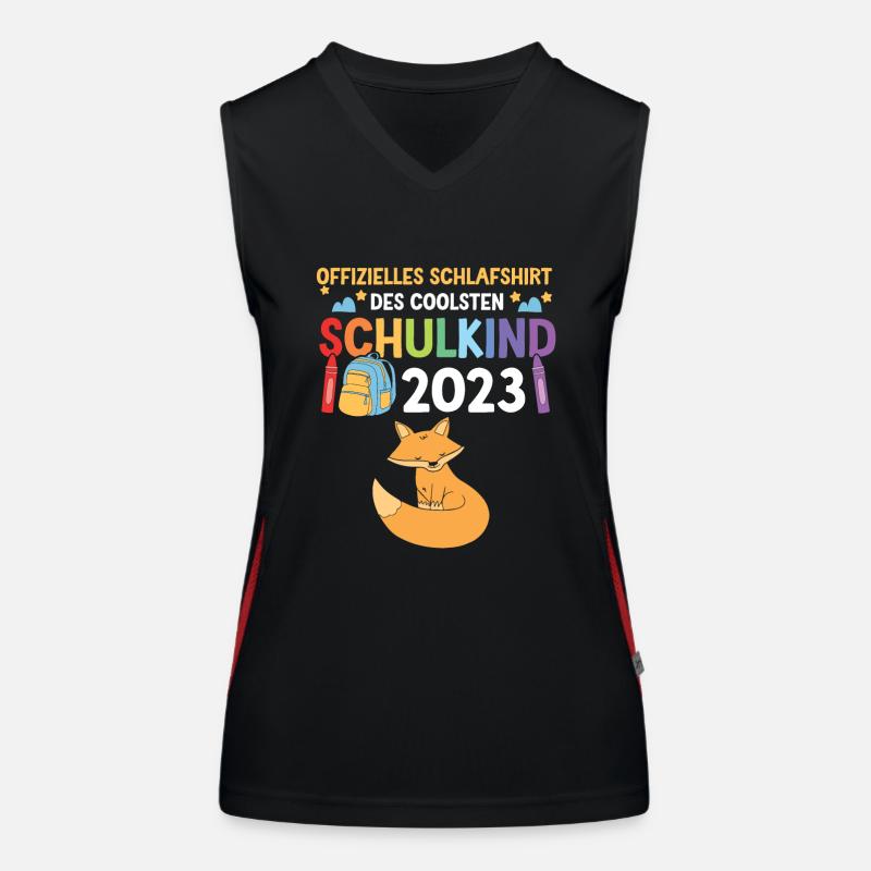 Fuchs Schulanfang Schulkind 2023 Funktionelles Kontrast-Tank Top für Frauen