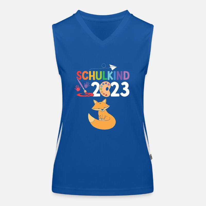 Fuchs Schulanfang Schulkind 2023 Funktionelles Kontrast-Tank Top für Frauen