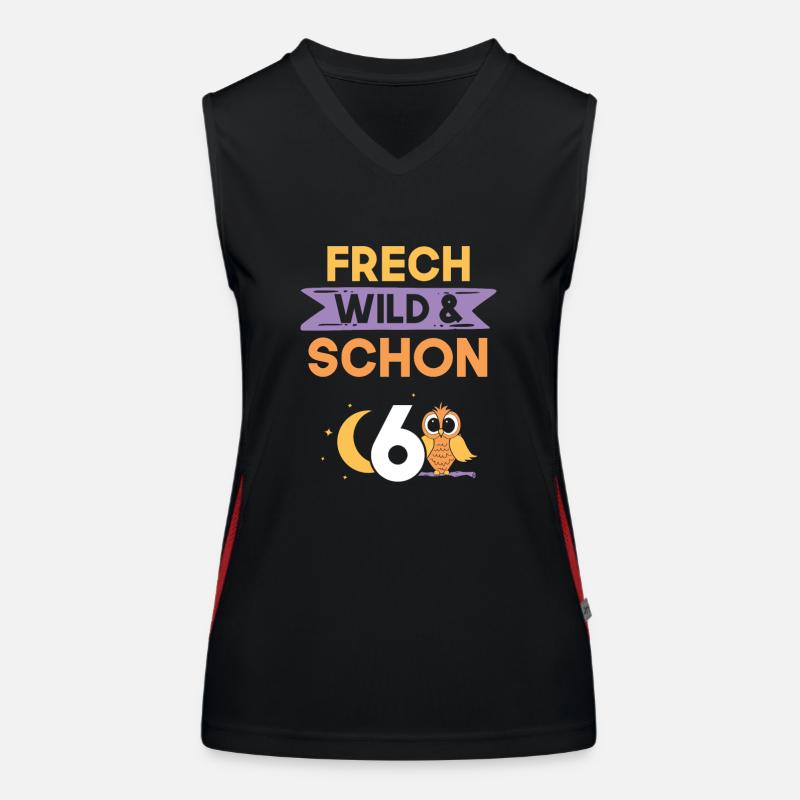 6 Jahre Geburtstag Junge Mädchen Eule Funktionelles Kontrast-Tank Top für Frauen