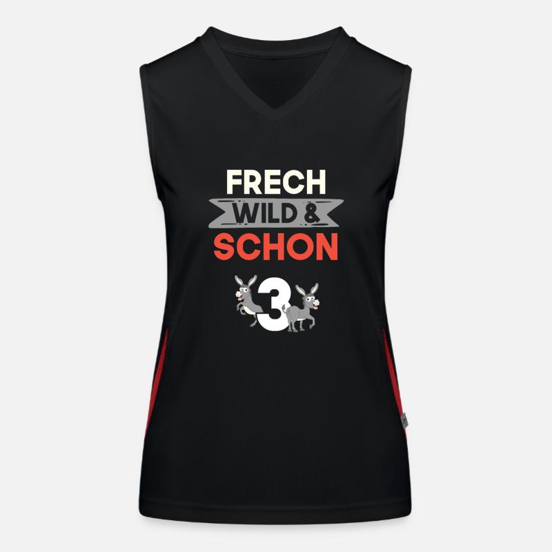 3 Jahre Geburtstag Junge Mädchen Esel Funktionelles Kontrast-Tank Top für Frauen