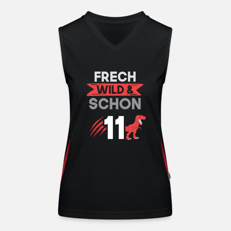 11 Jahre Geburtstag Junge Mädchen T Rex Dino Funktionelles Kontrast-Tank Top für Frauen
