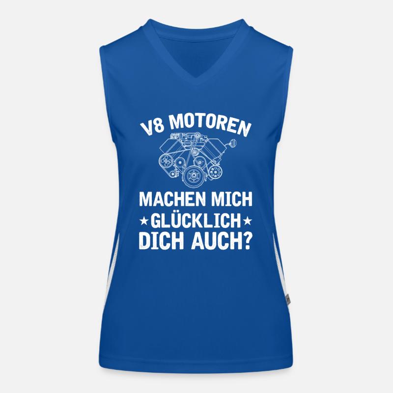 8 Zylinder Tuner Tuning V8 Funktionelles Kontrast-Tank Top für Frauen