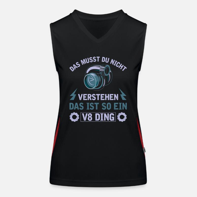 8 Zylinder Tuner Tuning V8 Funktionelles Kontrast-Tank Top für Frauen