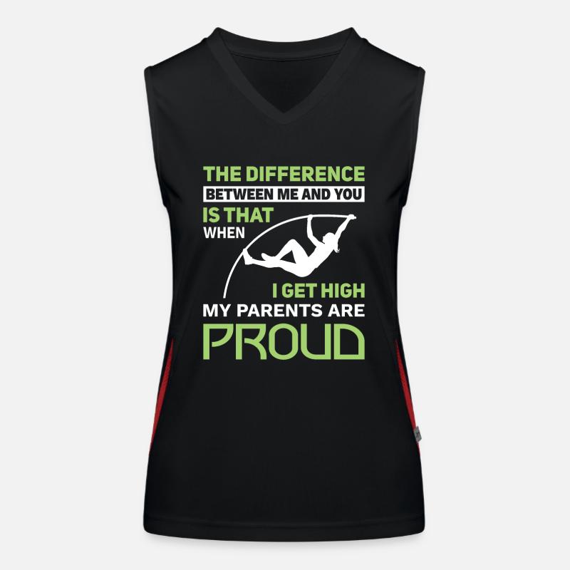 the difference between me and you pole vault Funktionelles Kontrast-Tank Top für Frauen