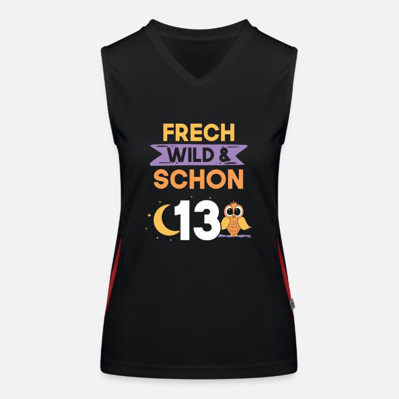 13 Jahre Geburtstag Junge Mädchen Eule Funktionelles Kontrast-Tank Top für Frauen