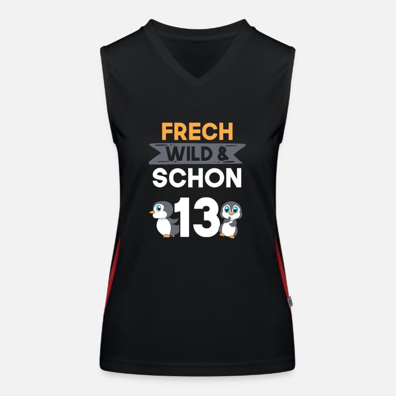 13 Jahre Geburtstag Junge Mädchen Pinguin Funktionelles Kontrast-Tank Top für Frauen