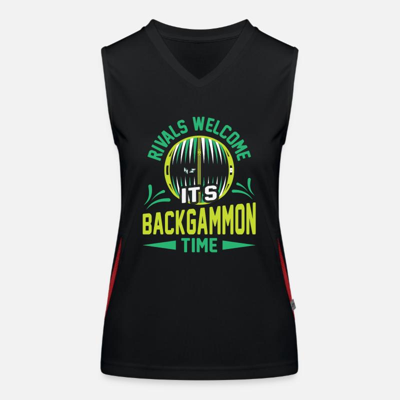 Backgammon Spiel Funktionelles Kontrast-Tank Top für Frauen