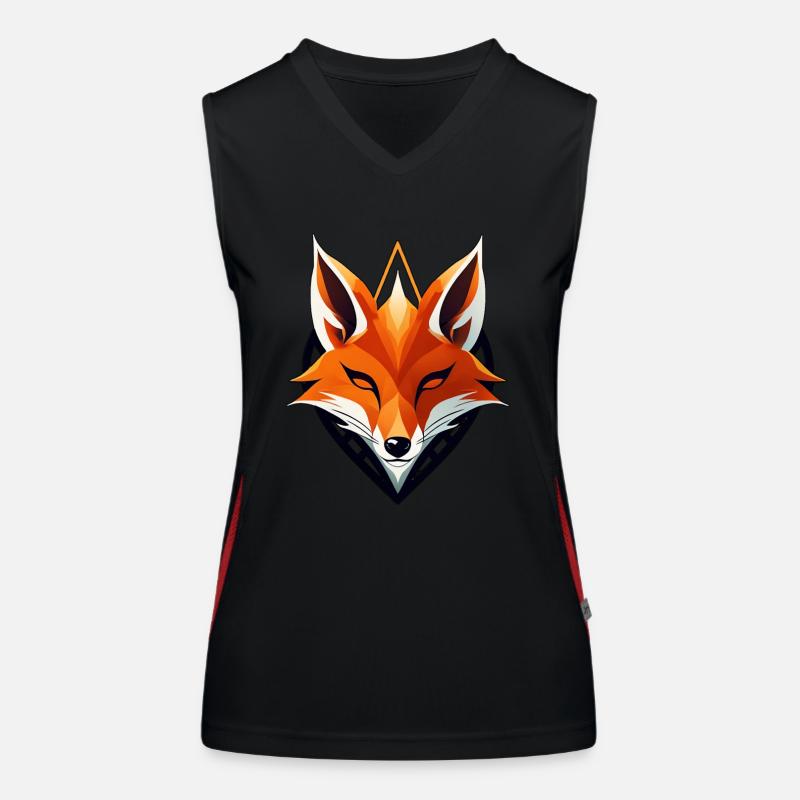 Fox logo, fox head Women's Functional Contrast Tank Top