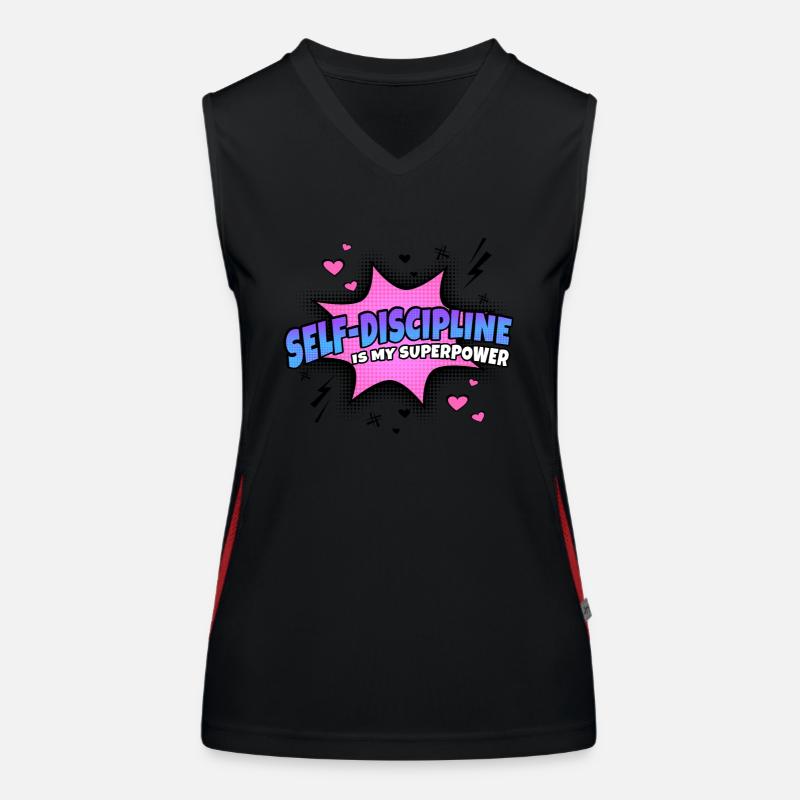 Selbstbeherrschung Ist Meine Superkraft Funktionelles Kontrast-Tank Top für Frauen