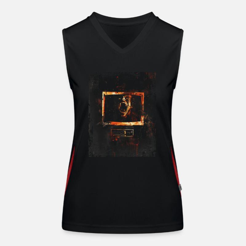 Grunge Weirdcore Glitchcore Ghost Digital Horror Women's Functional Contrast Tank Top