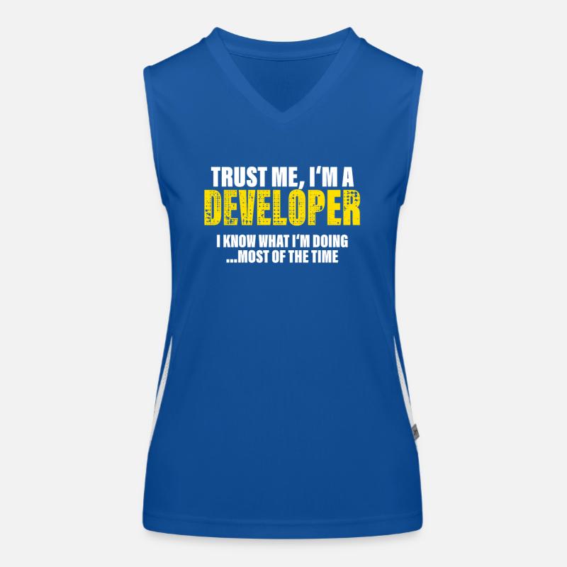 Trust Me I'm a Developer Fellow Gift Women's Functional Contrast Tank Top