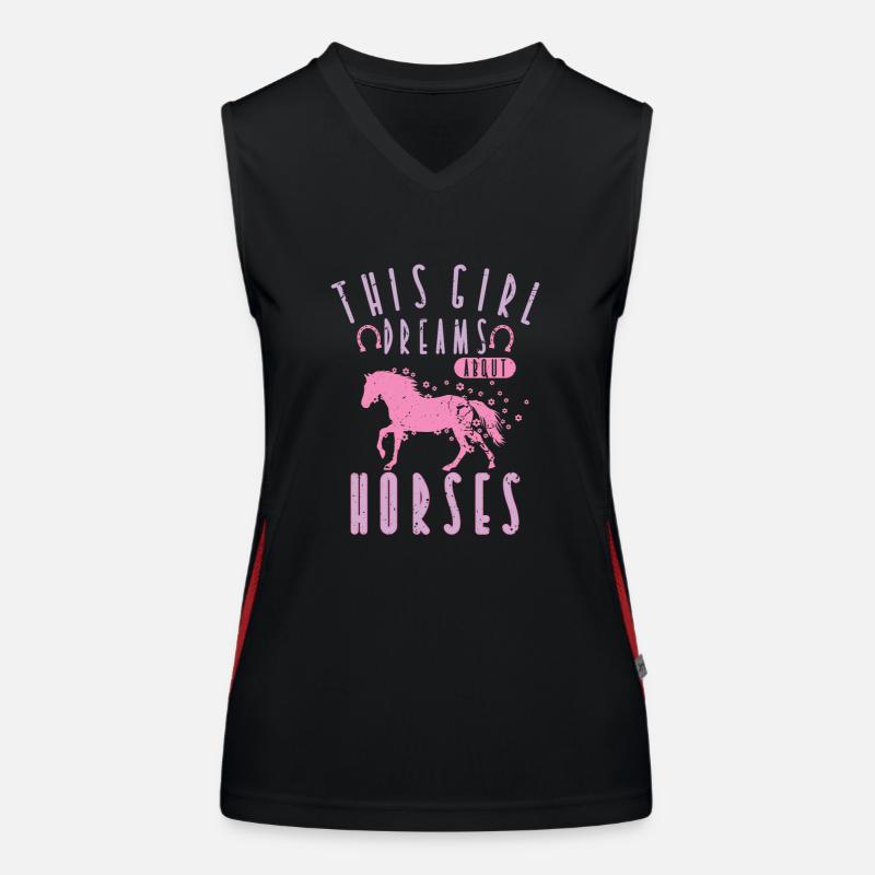 Cheval rose pour les filles Débardeur respirant contrasté Femme