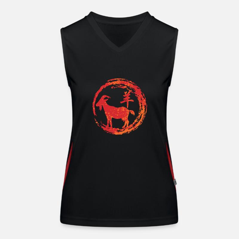 Goat chinese zodiac Women's Functional Contrast Tank Top