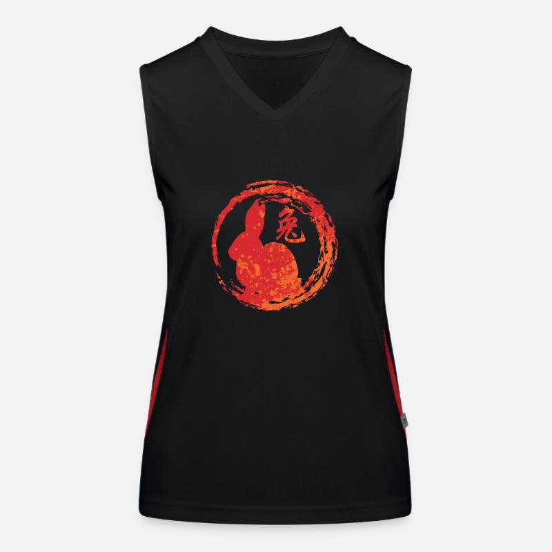 Hase chinesisches Tierkreiszeichen Funktionelles Kontrast-Tank Top für Frauen