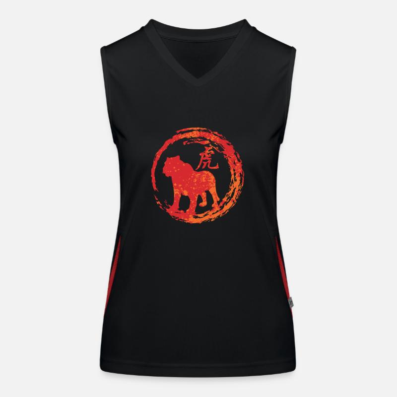 Tiger chinese zodiac Women's Functional Contrast Tank Top