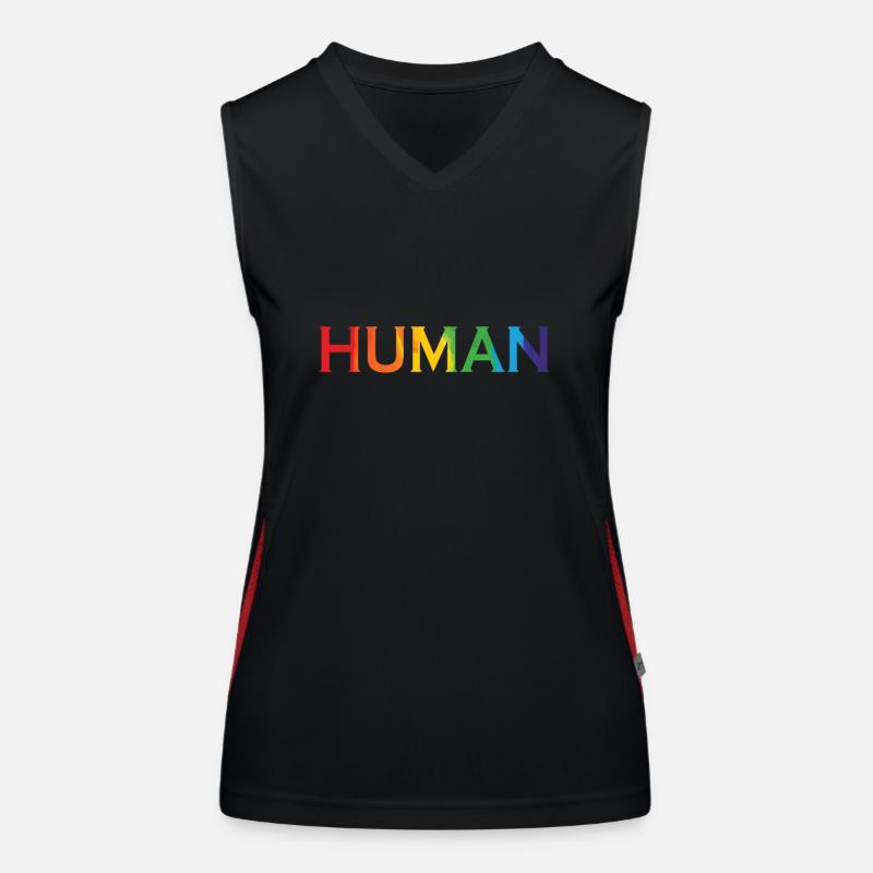 LGBT "human" Women's Functional Contrast Tank Top