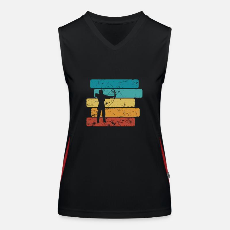 Pfeil und Bogen Bogenschießen Funktionelles Kontrast-Tank Top für Frauen