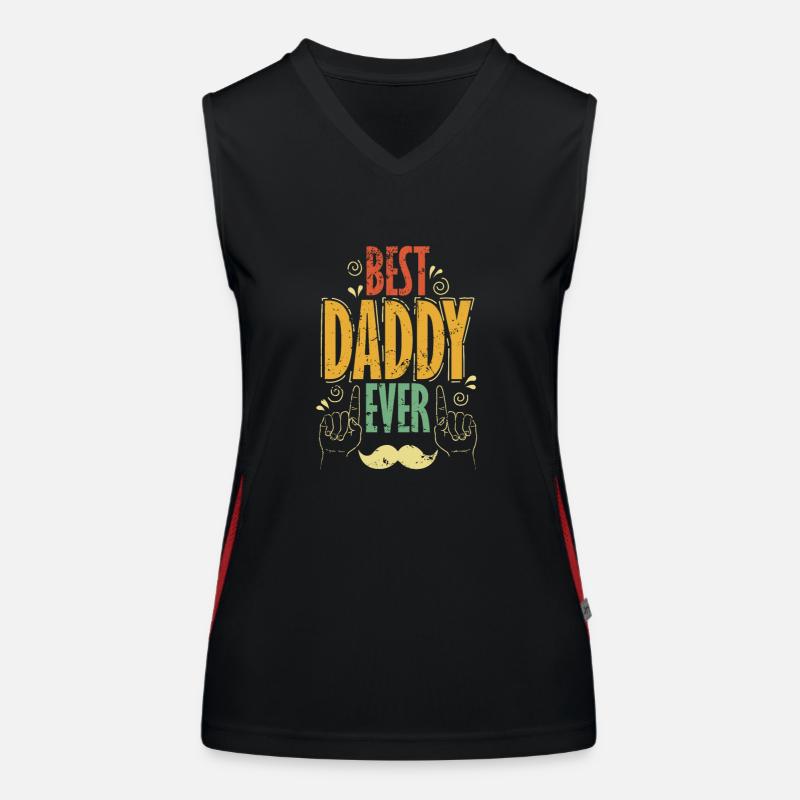Best Daddy Ever with mustache Women's Functional Contrast Tank Top