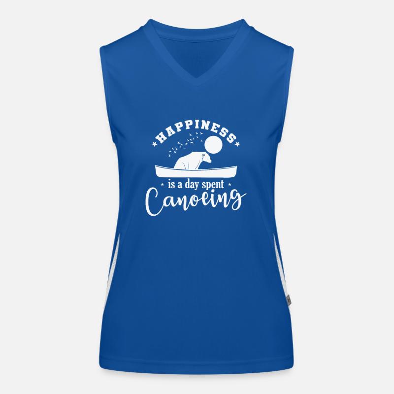 Happiness is a Day spent Canoeing Kajak Funktionelles Kontrast-Tank Top für Frauen