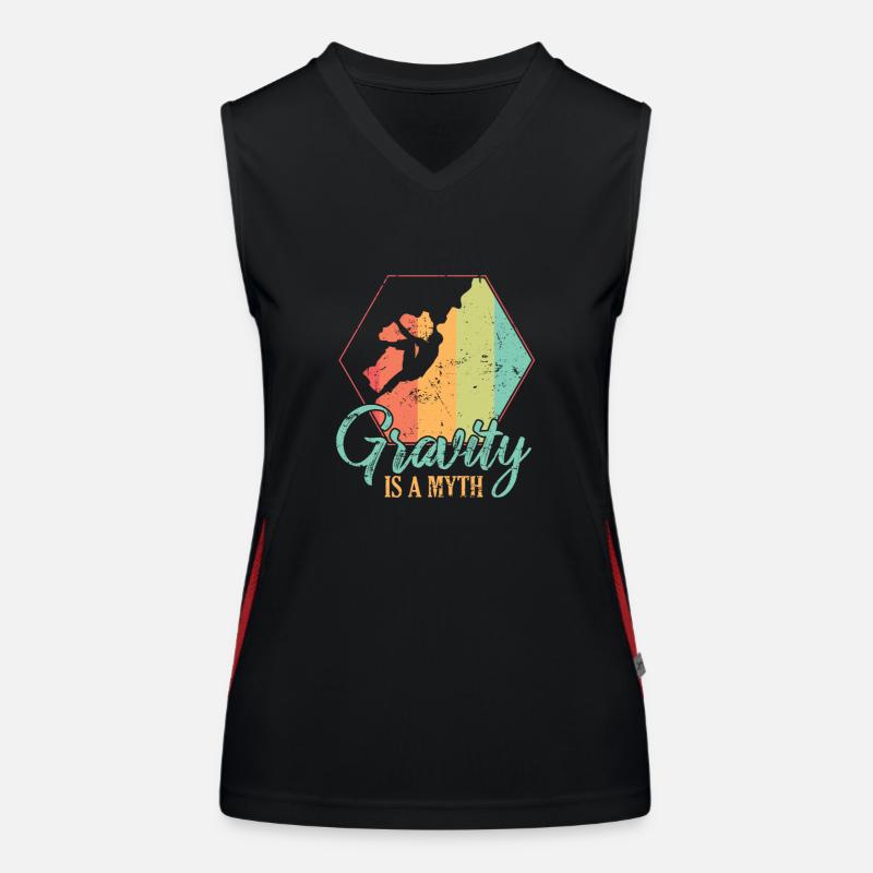 Gravity is a Myth Hobby Klettern Bouldern Funktionelles Kontrast-Tank Top für Frauen