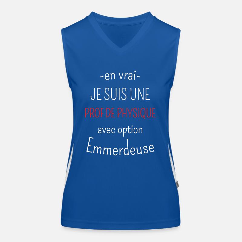 Prof de Physique avec Option Emmerdeuse Débardeur respirant contrasté Femme