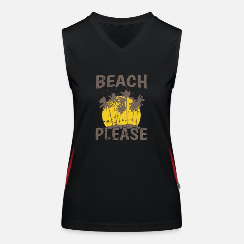 Plage S’il vous plaît Arbre Palmier Plage de vacances Débardeur respirant contrasté Femme