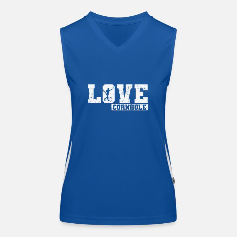 Love Cornhole Spiel Hobby Funktionelles Kontrast-Tank Top für Frauen