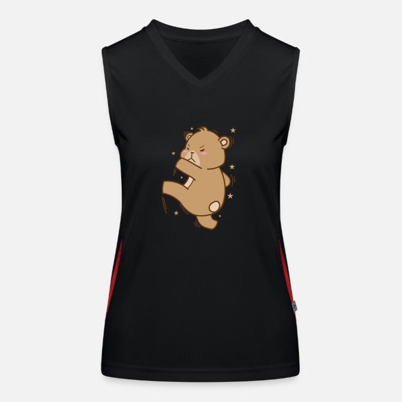 Bär wirft einen Ball Wald Tier Funktionelles Kontrast-Tank Top für Frauen