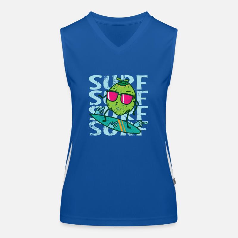 Surf Surf Surf Coconut Palm Exotic Women's Functional Contrast Tank Top