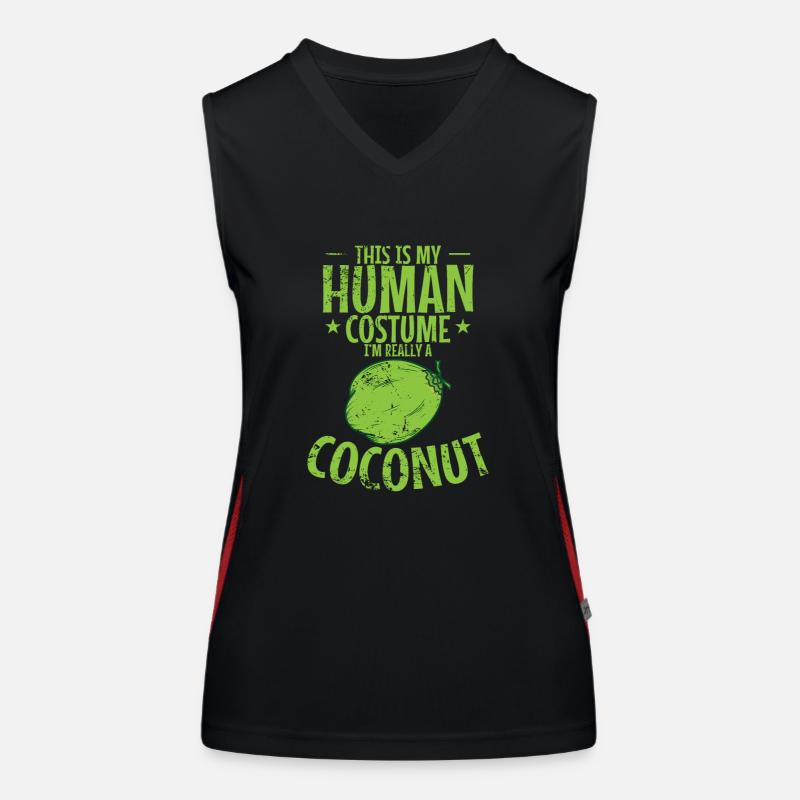 This is my Human Costume I'm Really a Coconut Funktionelles Kontrast-Tank Top für Frauen