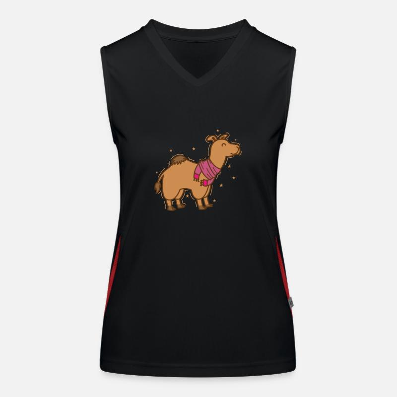 Kamel Dromedar mit Schal Dromedar Funktionelles Kontrast-Tank Top für Frauen