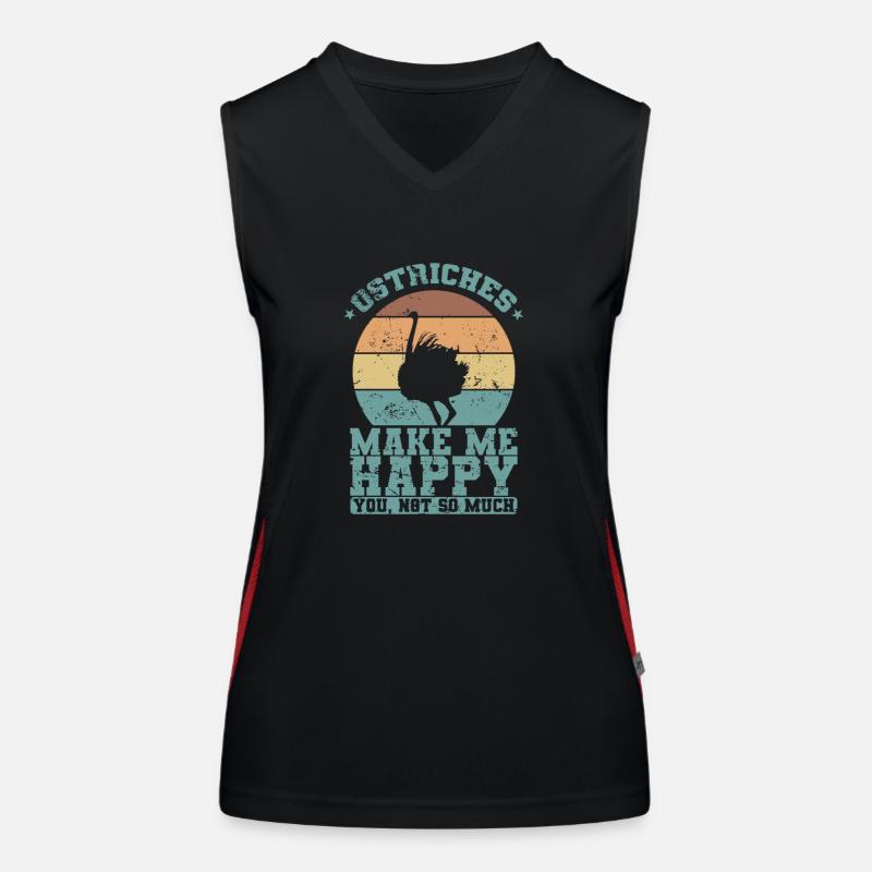 Ostriches Make me Happy You not so much Vogel Funktionelles Kontrast-Tank Top für Frauen