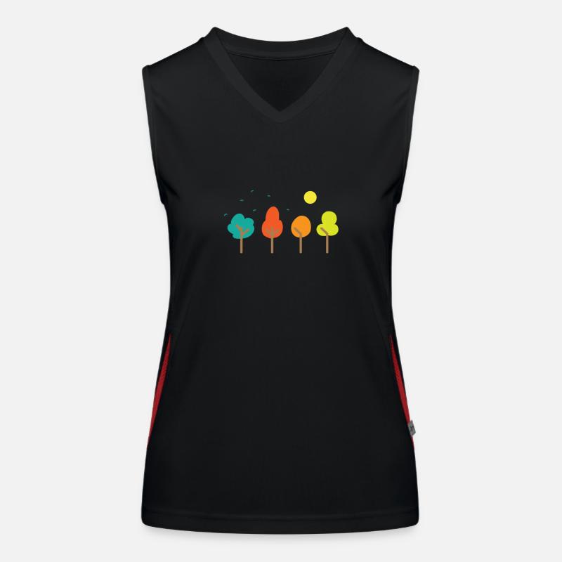 Comic Trees Nature Forests Leaves Environment Women's Functional Contrast Tank Top