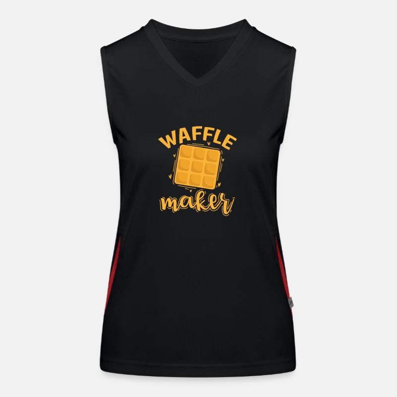 Waffles Maker Teig Gebäck Snack Funktionelles Kontrast-Tank Top für Frauen