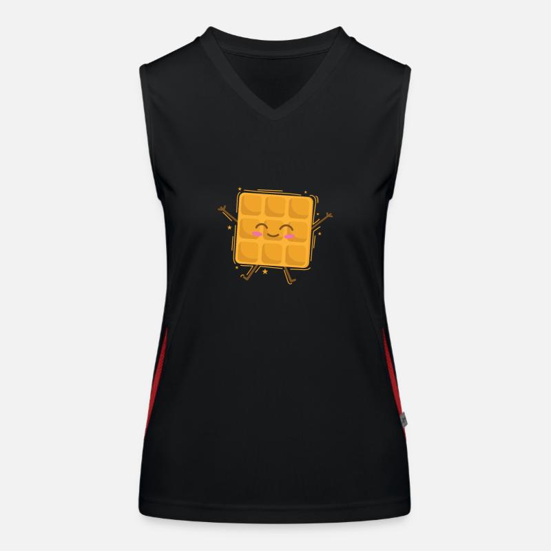 lustige Waffel Gebäck Bäcker Teig Funktionelles Kontrast-Tank Top für Frauen