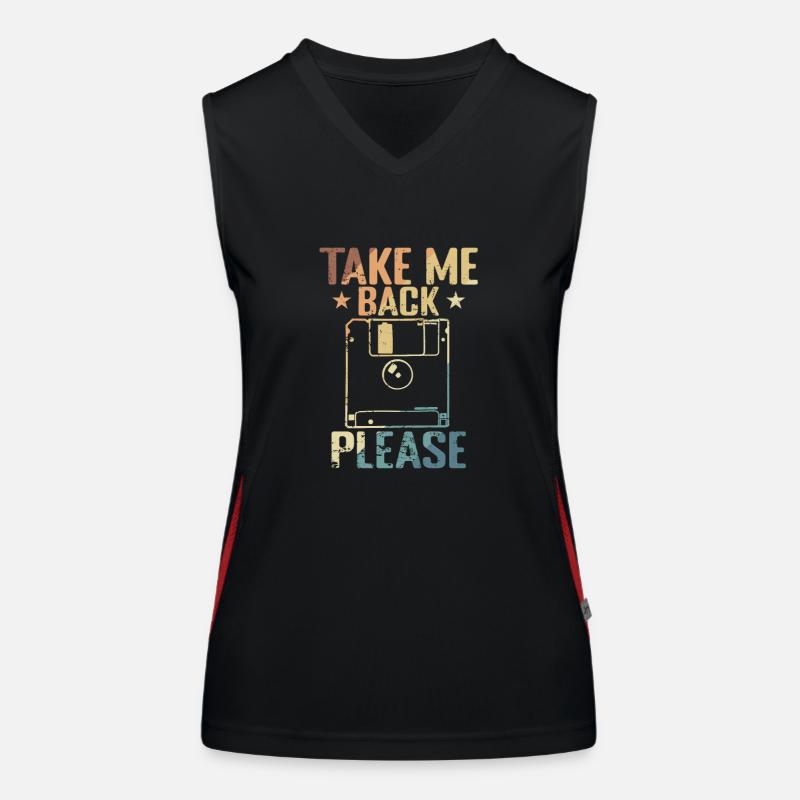Take me back Please Diskette Retrospeichermodul Funktionelles Kontrast-Tank Top für Frauen