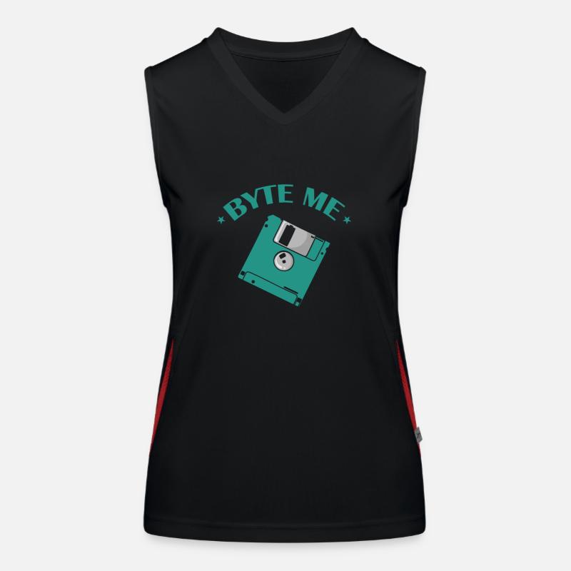 Byte me Disquette Module de mémoire rétro de disquette Débardeur respirant contrasté Femme