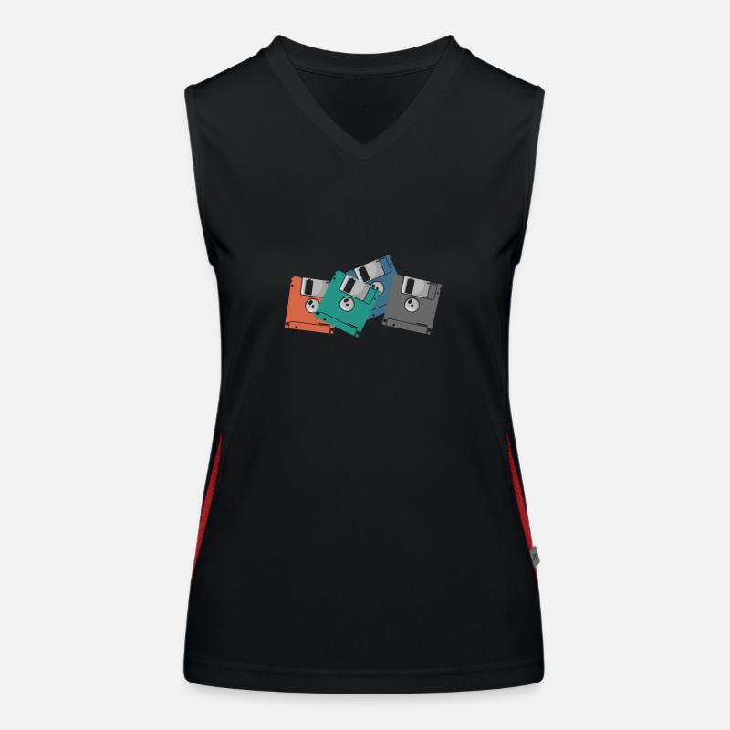 Disquettes colorées Rétro Memory Module Disk Débardeur respirant contrasté Femme