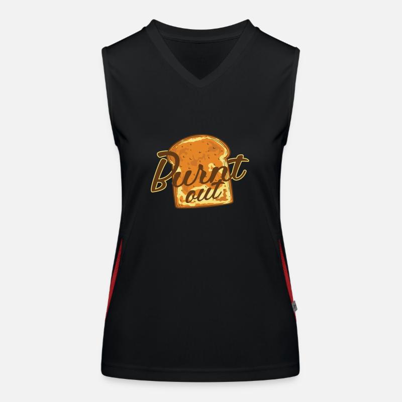 Burnt out Brot Bäcker Backware Funktionelles Kontrast-Tank Top für Frauen