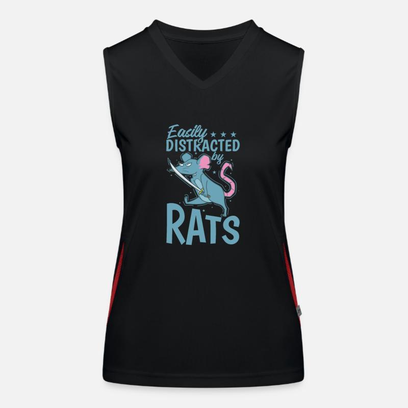 Easily Distracted by Rats Rodent Women's Functional Contrast Tank Top