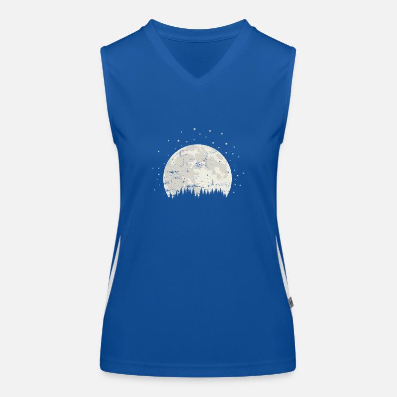 Moon Behind The Mountains Sky Light Women's Functional Contrast Tank Top