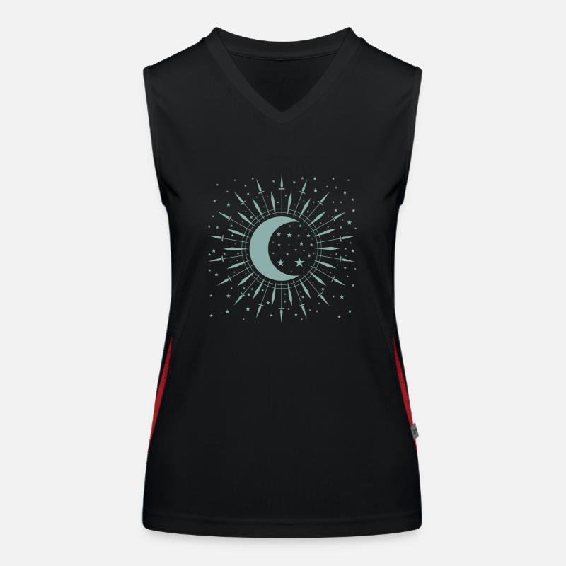 Mond und Sternchen Nachthimmel Krater Funktionelles Kontrast-Tank Top für Frauen