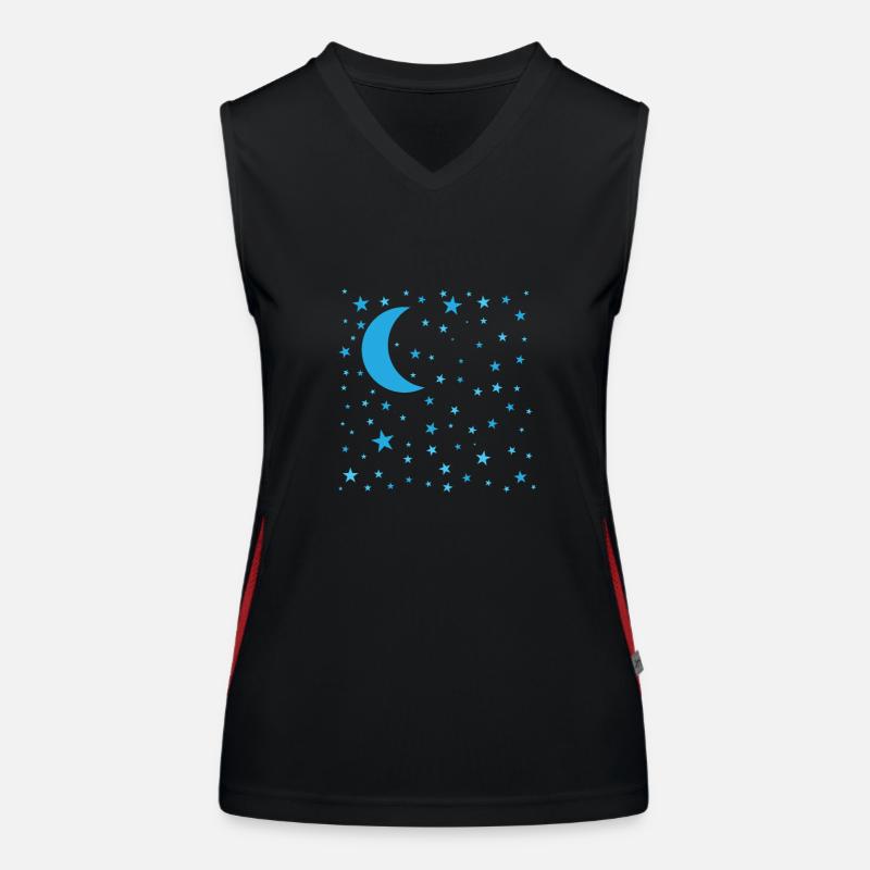 Stars with Moon Galaxy Women's Functional Contrast Tank Top