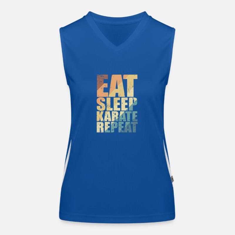 Eat Sleep Karate Repeat Women's Functional Contrast Tank Top