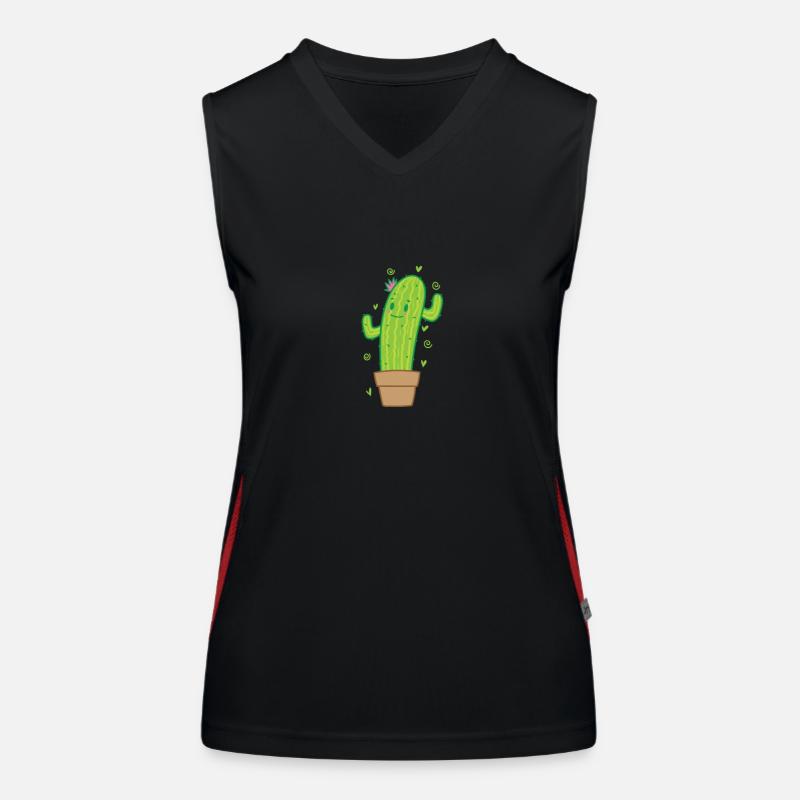 Cactus with good mood Women's Functional Contrast Tank Top
